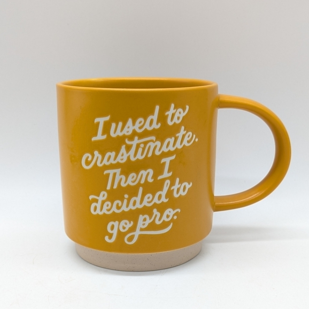 Hallmark Yellow White I Used To Crastinate Then I Decided To Go Pro Coffee Mug